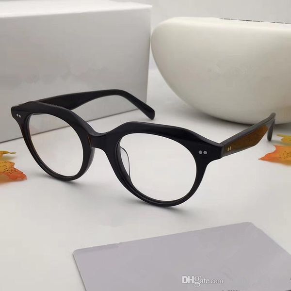 

41458 дизайнерская женщины brand designer популярные очки оптическая линза овальная круглый full frame black tortoise brown gray come with c, White;black