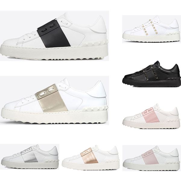 

2019 New arrivel Designer Shoes White Fashion Mens Women Leather Casual Open Low sports Sneakers Size 35-46