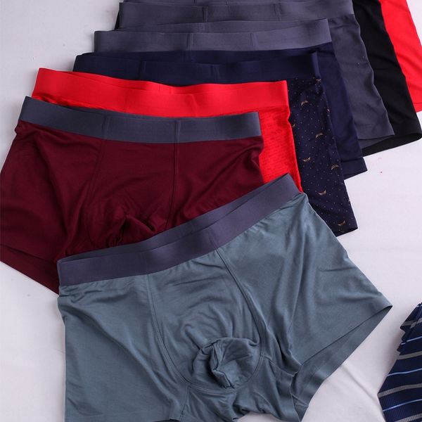 

men's ice silk one-piece traceless mid-waist boxer pants underwear boxer pants breathable men's underwear, Black;white