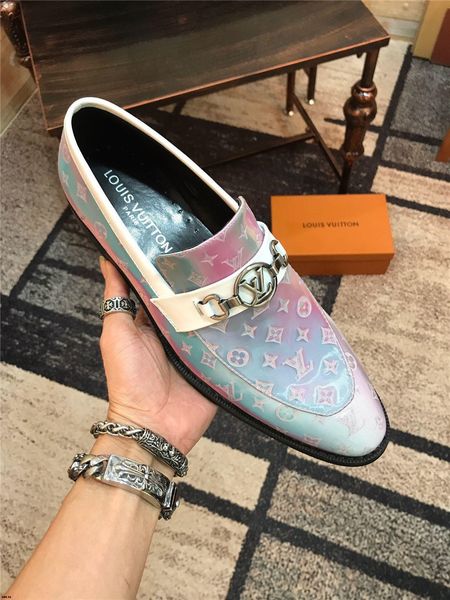 

19ss mens leather shoes genuine leather oxford shoes for men luxury dress business slipon wedding leather brogues buckle shoes, Black