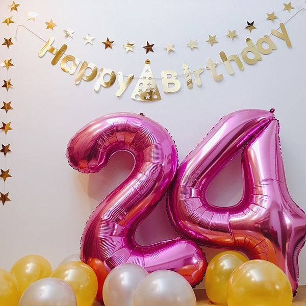 

40 inch number balloon 1 2 3 4 5 number digit helium foil ballons baby shower 1st birthday party wedding decor balls supplies