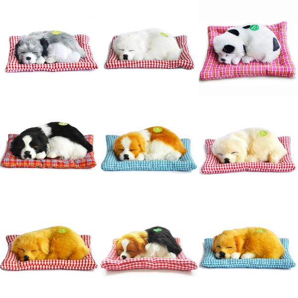 

car ornament abs plush dogs decoration simulation sleeping dog toy automotive dashboard decor ornaments cute auto accessories