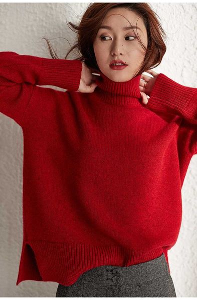 

autumn and winter new high-neck cashmere sweater thickening hood loose short ladies sweater knit bottoming shirt, White;black