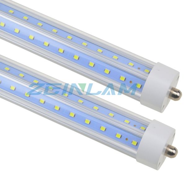 

led t8 light tube, 8ft, fa8 base, 72w (150w replacement), 7200lm, cold white 6000k ,shatterproof, dual-end powered, fa8, bypass ballast