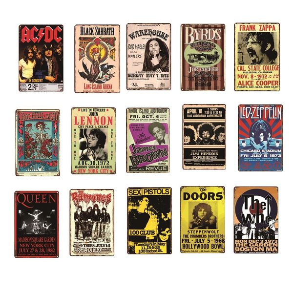 

рок-группа acdc queen doors старинные металлические retrotin знак настенная доска живопись античный подарок главная бар паб пластины искусст