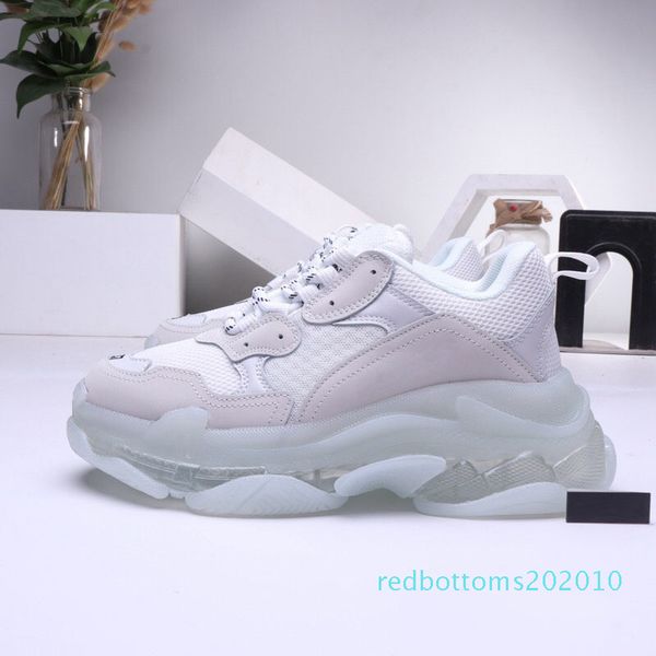 

pairs 17fw triple s sneakers mens women casual shoes triple s clear sole white green black rainbow sports outdoor dad shoe2 r10