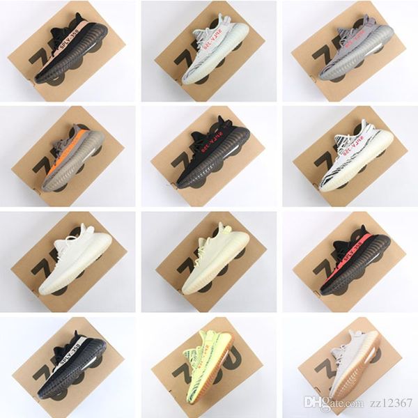 

with box kanye west yeezy yeezys yezzy clay v2 boost 350 hyperspace static 3m reflective men women running shoe rrr198, Black