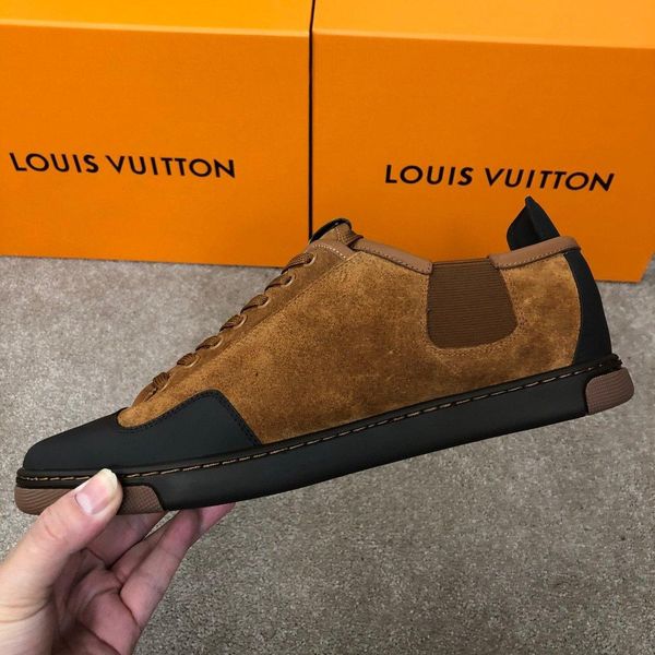 

new comfortable wear-resistant board shoes leather big-name menss shoes casual fashion luxury trend lace-up low-sneakers men shoes 111, Black