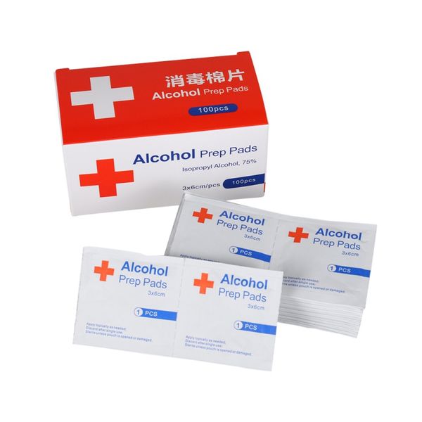 

100 шт. / кор. одноразовые спиртовые хлопчатобумажные листы для чистки ногтей дезинфекция мешок салфетки стерилизуют дезинфекционные салфетк