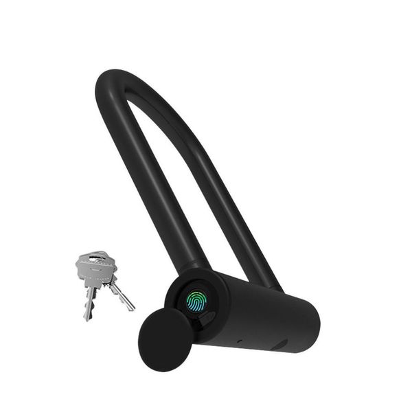 FL-U9 U9 U Type Fingerprint Lock Professionale Smart Impermeabile Impermeabile Meccanico U-Lock Acciaio inossidabile Bike Motorcycle Fingerprint Anti-Theft Protect