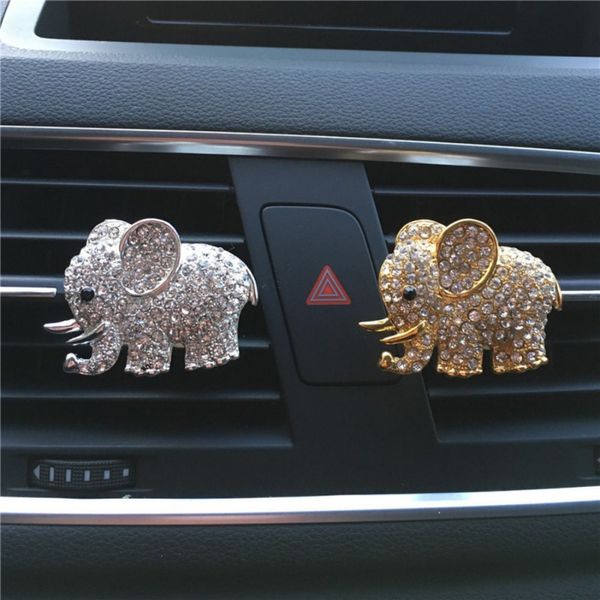 

high-grade diamond crystal elephant car perfume clip lady car styling air outlet accessories air freshener styling hot