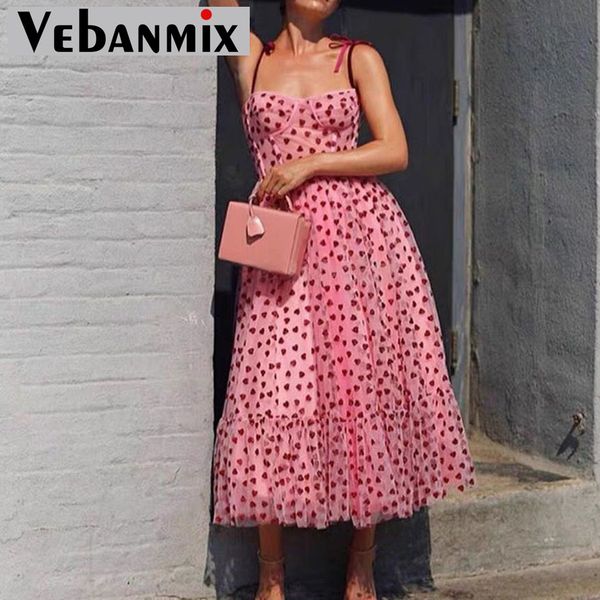 

bow tied strap mesh dress women spaghetti strap midi party dress summer 2020 elegant ladies casual dresses, Black;gray