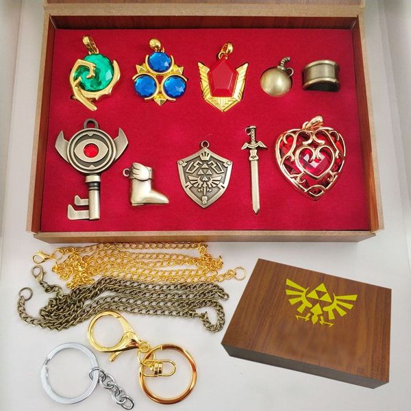 

the legend of zelda arts crafts коллекция наборы хилиан щит мастер меч брелок ожерелье подвески детские игрушки ювелирные изделия 10 шт. / к