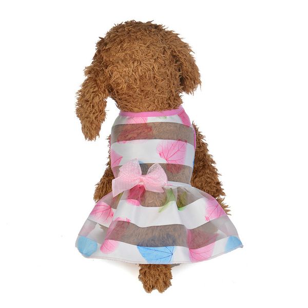 

summer pet dog cat puppy sleevless tulle dress floral wedding dress for teddy