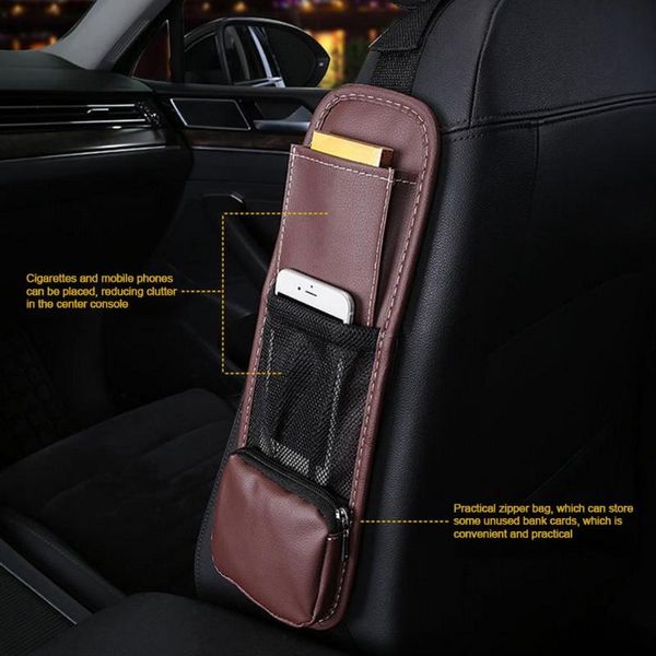

seat side pocket organizer car seat side hanging bag storage bag leather sundries universal multi-function gap car phone