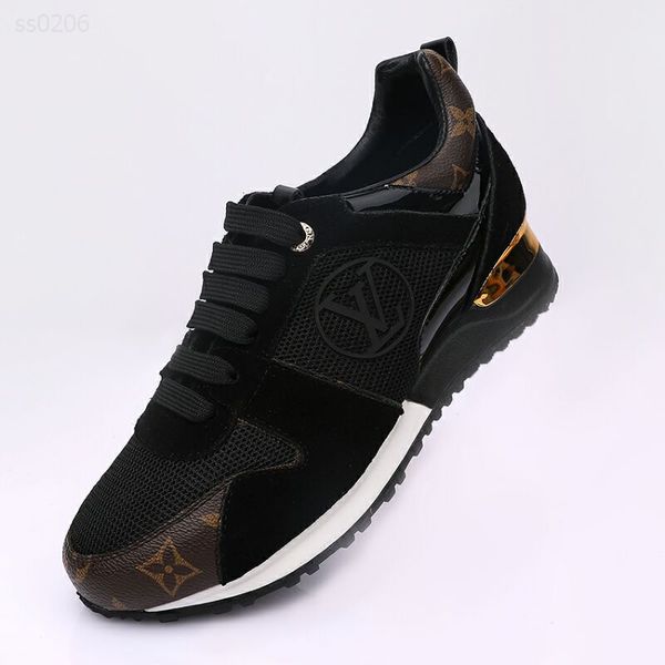 

2020 new air european and american sports shoes leather casual shoes flat running shoes custom generous round head layer leather, Black