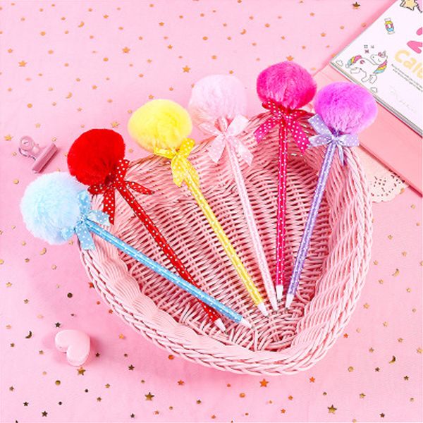 

kawaii plush ballpoint pens creative promotional pens ball-point for school student prizes gifts stationery supplies, Blue;orange