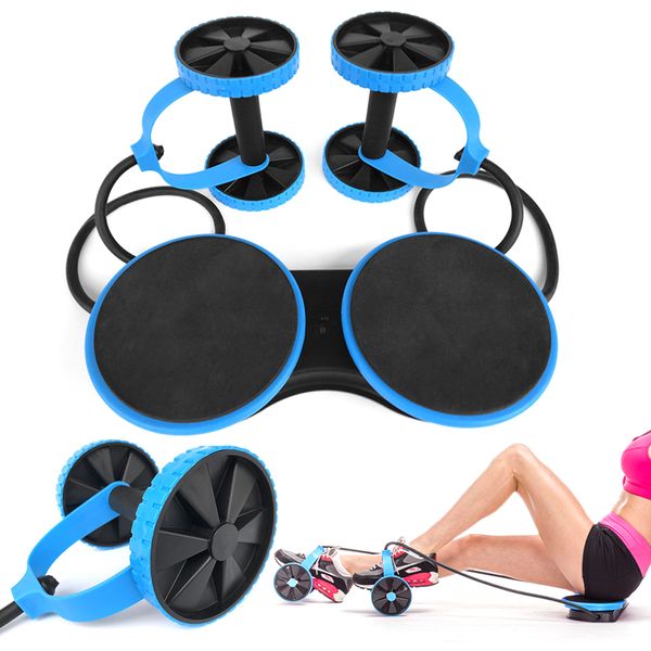 

health exercise multi function double ab roller wheel foldable ab muscle trainer home gym fitness wheel fitness training