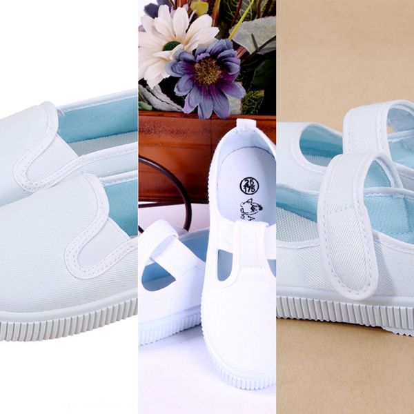 

f4ljk children's 2020 summer kindergarten boys and girls performance white anti-slip breathable children's canvas shoes gymnastics, Black
