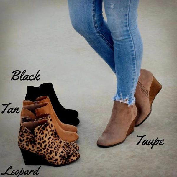 

adisputent pointed toe booties winter women leopard ankle boots lace up platform high heels wedges shoes woman bota feminina a136, Black