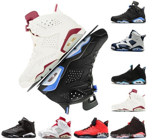 

6 6s infrared carmine mens basketball shoes men 6s unc toro hare oreo maroon low chrome sport blue sneakers with shoes box