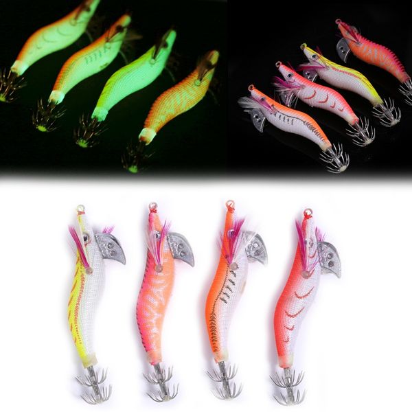 

4pcs luminous jigs lure fishing shrimp lure bait plastic 8cm noctilucent shrimp bait squid shrimp jig lures pesca carp fishing