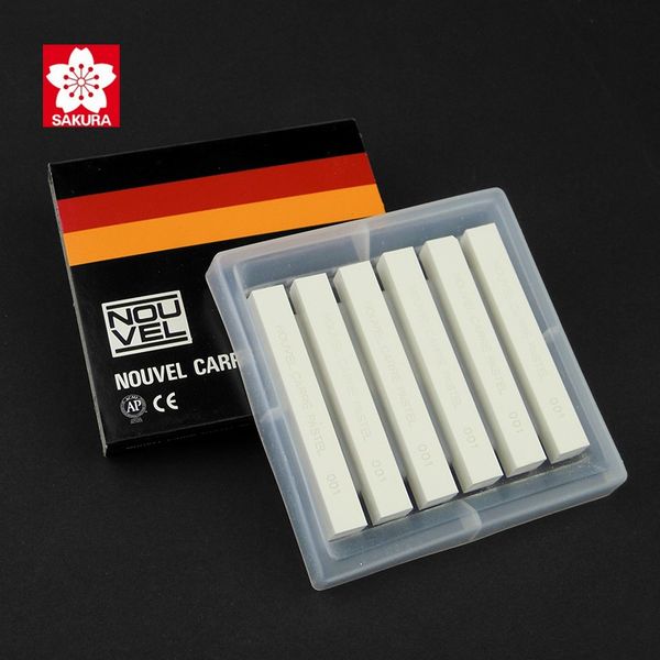 

sakura 6pcs/set sketch soft pastel sticks hand-painted design color challk black white hair dyed color crayons drawing brush