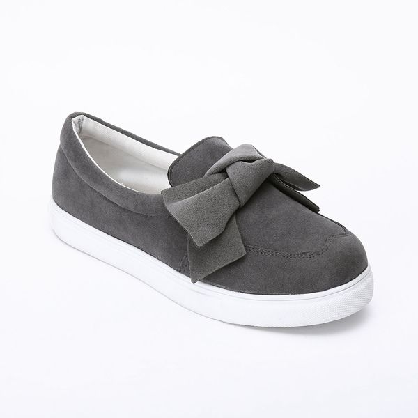 

flats shoes women bowknot slip on sweet flat shoes women daily concise shallow footwear size 35-53 comfortable casual, Black