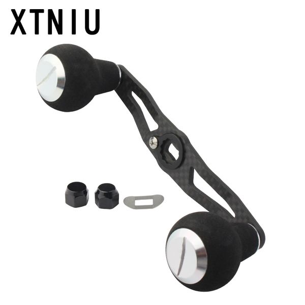 

xtniu 115mm 8*5mm carbon fiber fishing reel handle with black eva knob fishing reel rocker fishing accessories