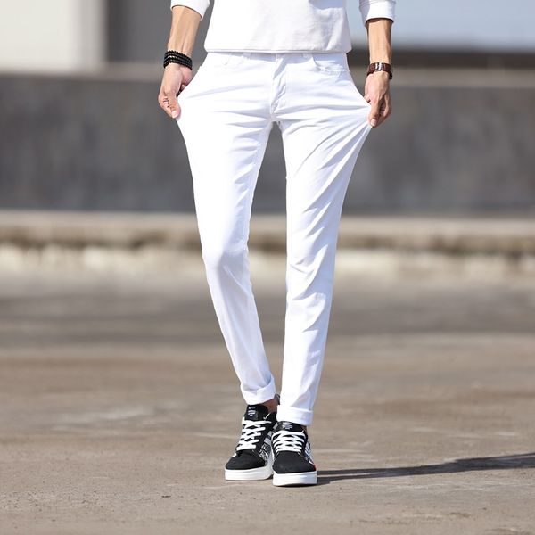 

новые мужские джинсы узкие брюки мужские джинсы стрейч, Blue