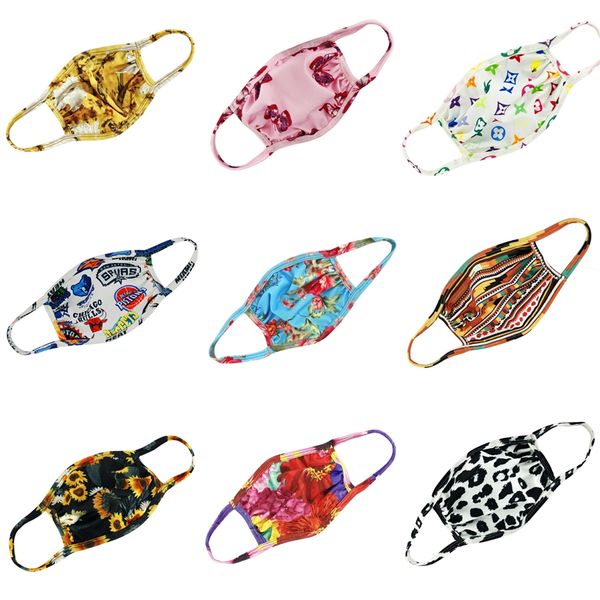 

designer printed masks reusable protective pm2.5 filter printing mouth mask anti dust face mask windproof mouth-muffle 84 styles damon017 #2, Black