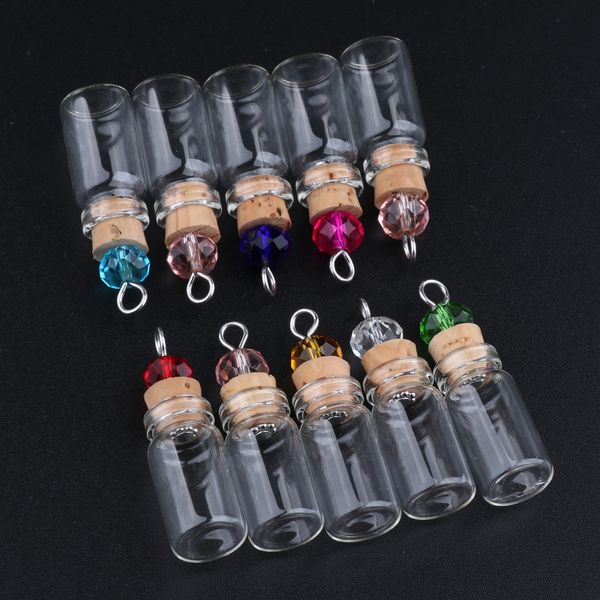 

10 pieces 1ml mini empty glass wishing bottles perfume jars cork ser