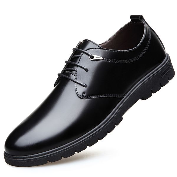 

manufacturers directly sell 2019 new leather business, leisure, formal wear, men's round heads, low uppers, father's shoes, Black