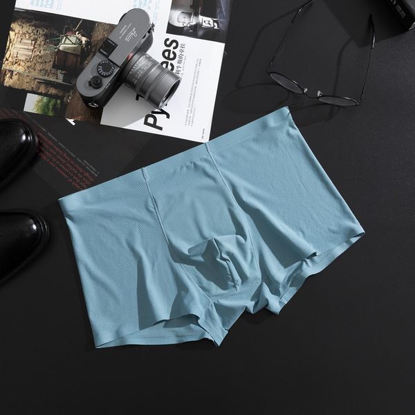 

muyi song мужская сетка боксер козье молоко шелк бесследное голое чувство нижнее белье ледяной шелк охлаждающий боксер нижнее белье япония, Black;white