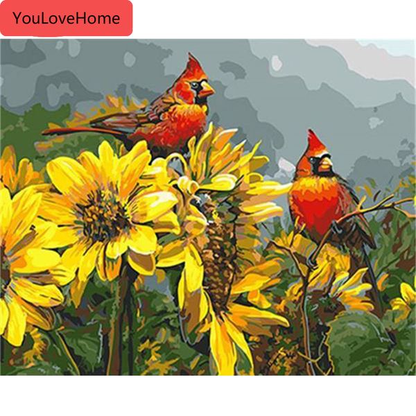 

oil painting by numbers flower bird handpainted gift drawing picture by numbers animal acrylic for decor hand made paint