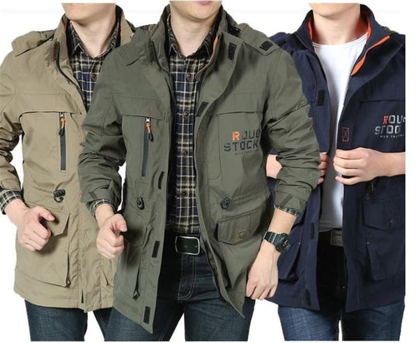 

mens конструктора сплошного цвета куртки с капюшоном с длинным рукавом карманы zipper homme одежда патч дизайн плюс размер повседневная одеж, Black;brown