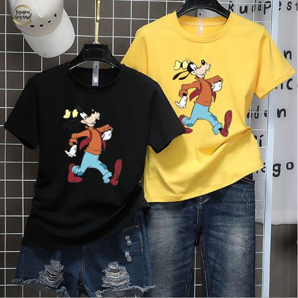 

lovely short cartoon print t shirts women short sleeve round neck cotton spandex women casual slim t shirt woman, White
