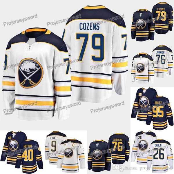 

2019 Draft Buffalo Sabres Jersey 76 Ryan Johnson 79 Dylan Cozens 21 Kyle Okposo 9 Jack Eichel 35 Linus Ullmark 53 Jeff Skinner Hockey Jersey