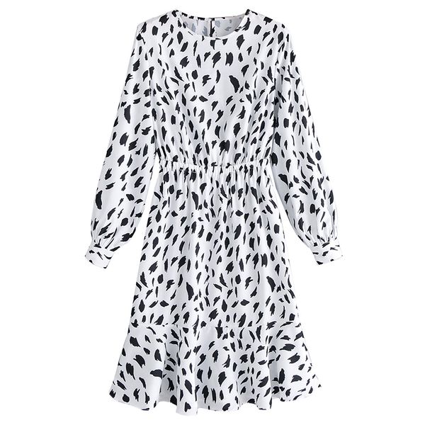 

dress female 2020 new women's dress fashion elegant o-neck waist sweet dresses casual street temperament, Black;gray