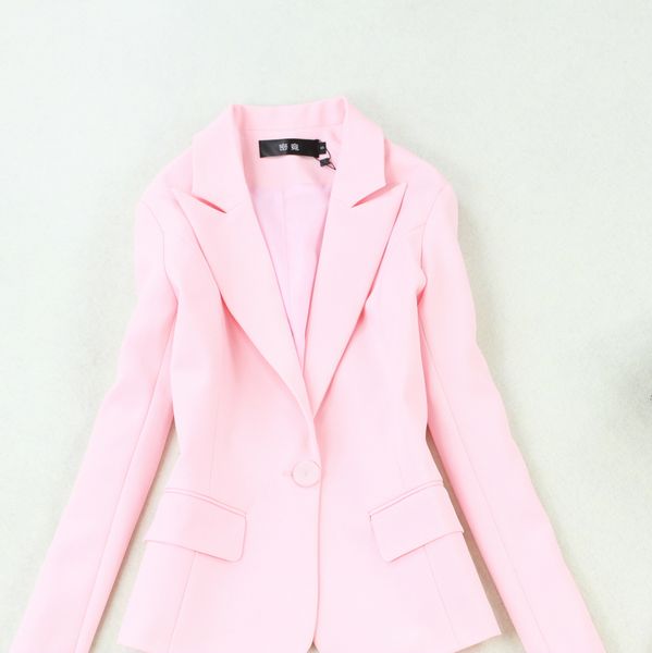 

women's skirt suit office occupation professional wear interview spring and autumn slim pink jacket blazer slim high waist skirt, White;black