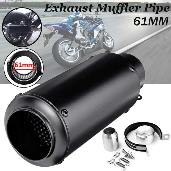 

61mm universal motorcycle escape moto exhaust muffler pipe for yamaha r1 fz1n cbr1000 s1000rr yzf mt09 gsx-r750 r25 ninja250