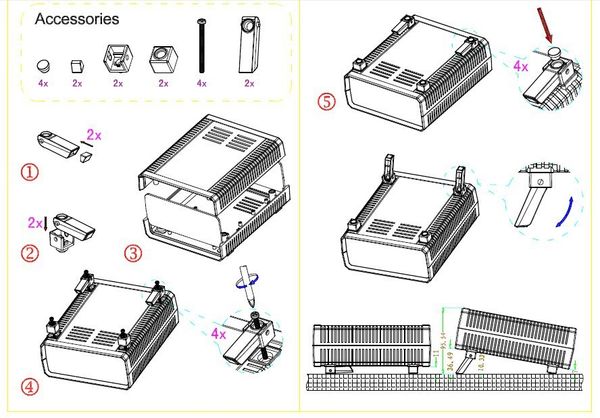 

2 colors] 2pcs 170*140*60mm electric junction box diy plastic enclosure for electronic plastic cases abs pcb box