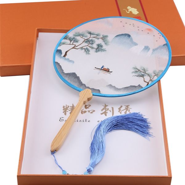 

Известная китайской Культура Шелк ручной работа Сучжоу вышивка вентилятор Двуст