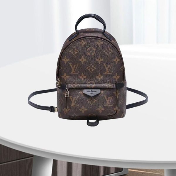 

Высокое качество женская Палм Спрингс рюкзак мини натуральная кожа детские рюкзаки женщины печати кожаный рюкзак M41560