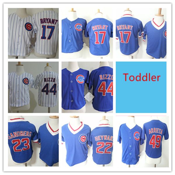 

Toddler #17 Kris Bryant #22 Jason Heyward 44 Anthony Rizzo Jersey Stitched Royal Blue Pullover Baby #23 RYNE SANDBERG Jersey 2T-4T