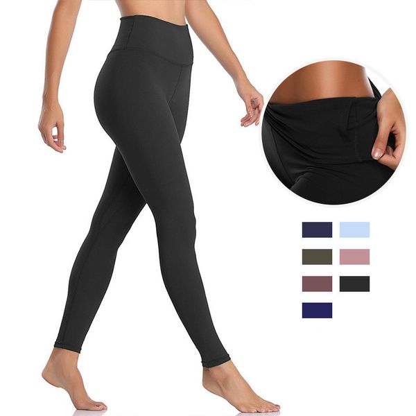 Yoga Kıyafetleri S-XL Yüksek Bel Elastik Fitness Sport Taytlar Düz Renk Çalışan Spor Giyim Spor Pantolonları Kadın Hızlı Pantolon