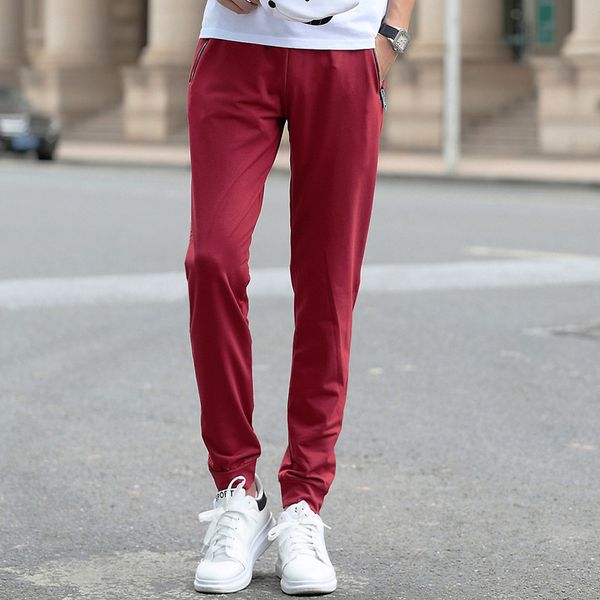 

горячий продавая 2019 новый стиль корейский стиль стильный guy's slim fit versitile людей способа молодежи повседневные брюки four seasons б, Black