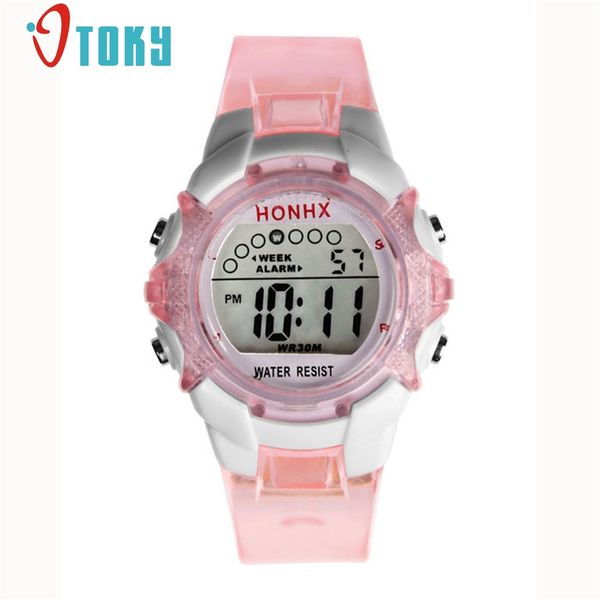 

otoky waterproof children girls digital led quartz alarm date sports wrist watch 2017 drop shipping #30 gift 1pc c907, Blue