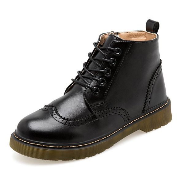 

genuine leather women boots womens boots black driving shoes female brogue ladies casual shoes heels