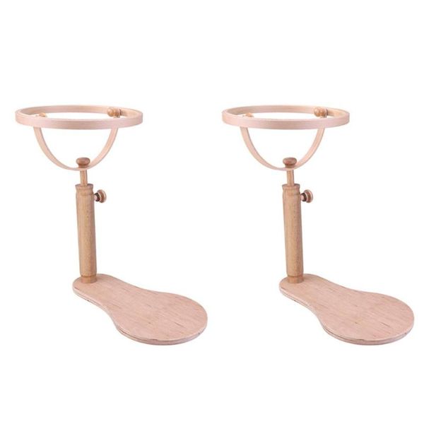 

height adjustable wood embroidery stand hoop cross stitch ring frame, Black